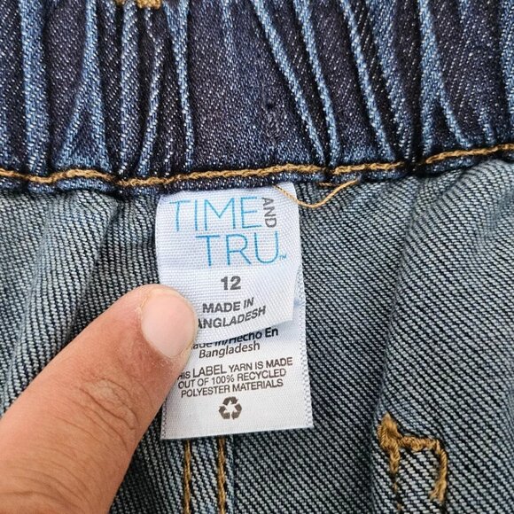 Time and Tru Women Jeans B Wide Legs Jeans W/ Belt Blue Cotton Denim Size 12 - Picture 10 of 11
